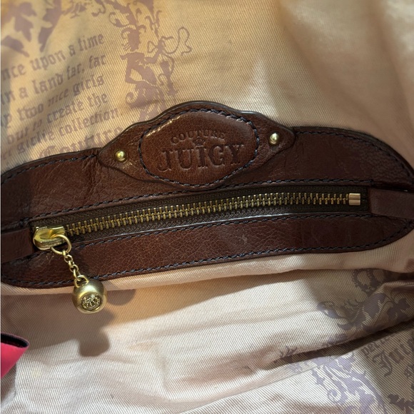 Juicy Couture Vintage Brown Leather Hobo Shoulder Bag - Picture 10 of 12